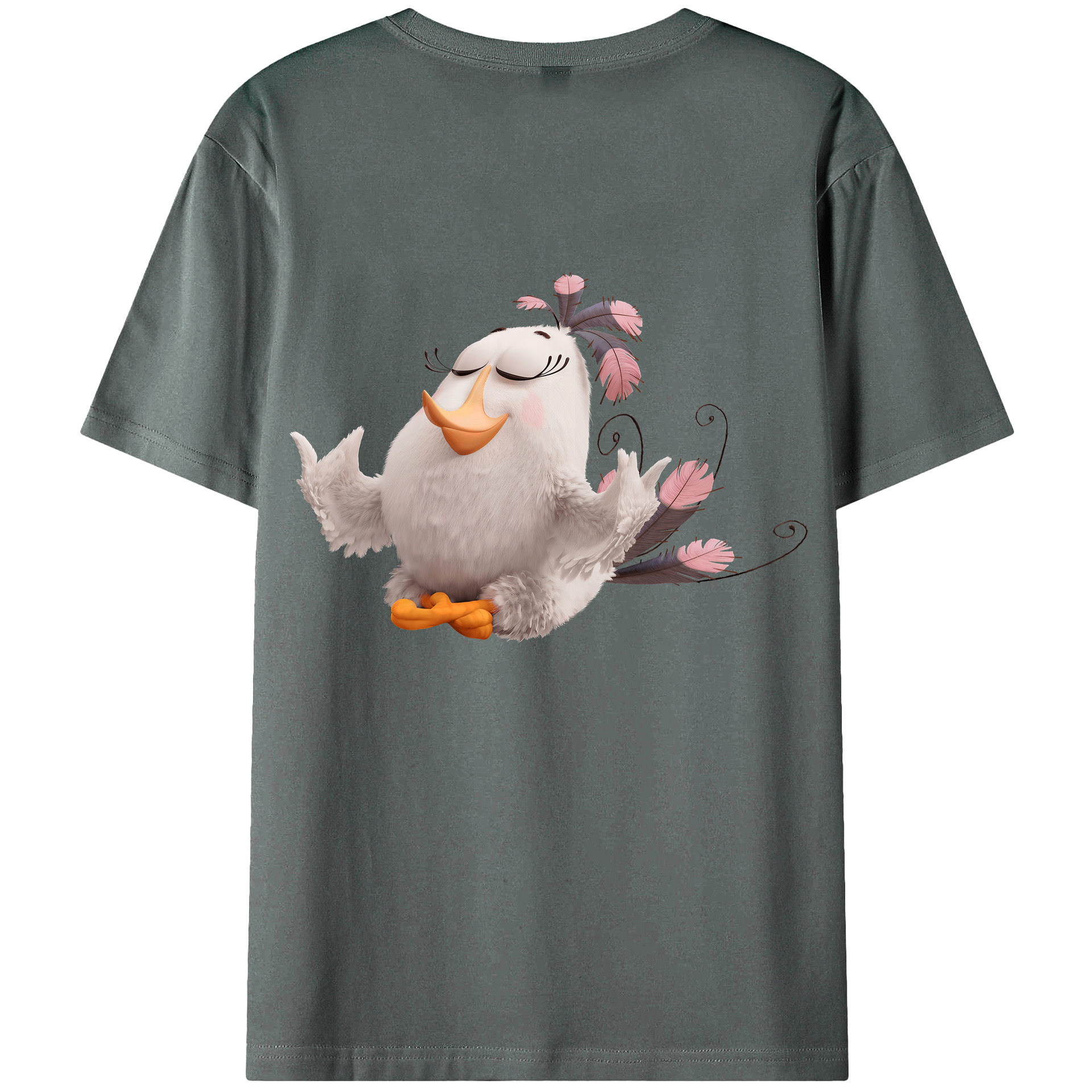 （画像用） Angry Birds アングリーバード 綿100％ メンズ半袖Tシャツ（バックプリント） 通気性